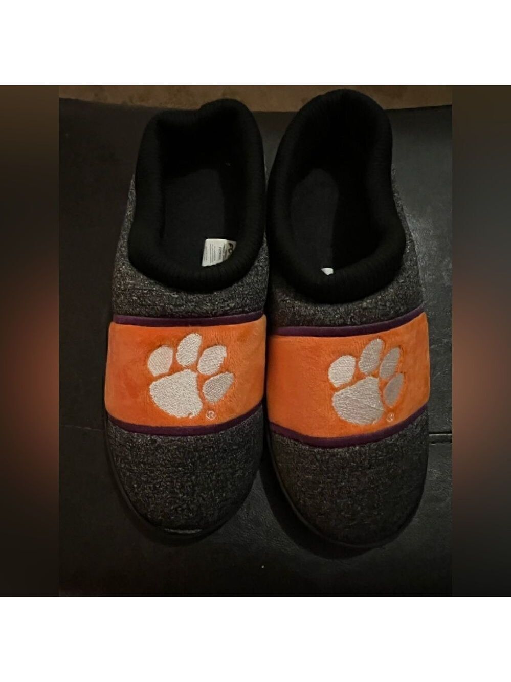 FOCO NCAA GREY CUP SOLE Slippers Clemson Tigers